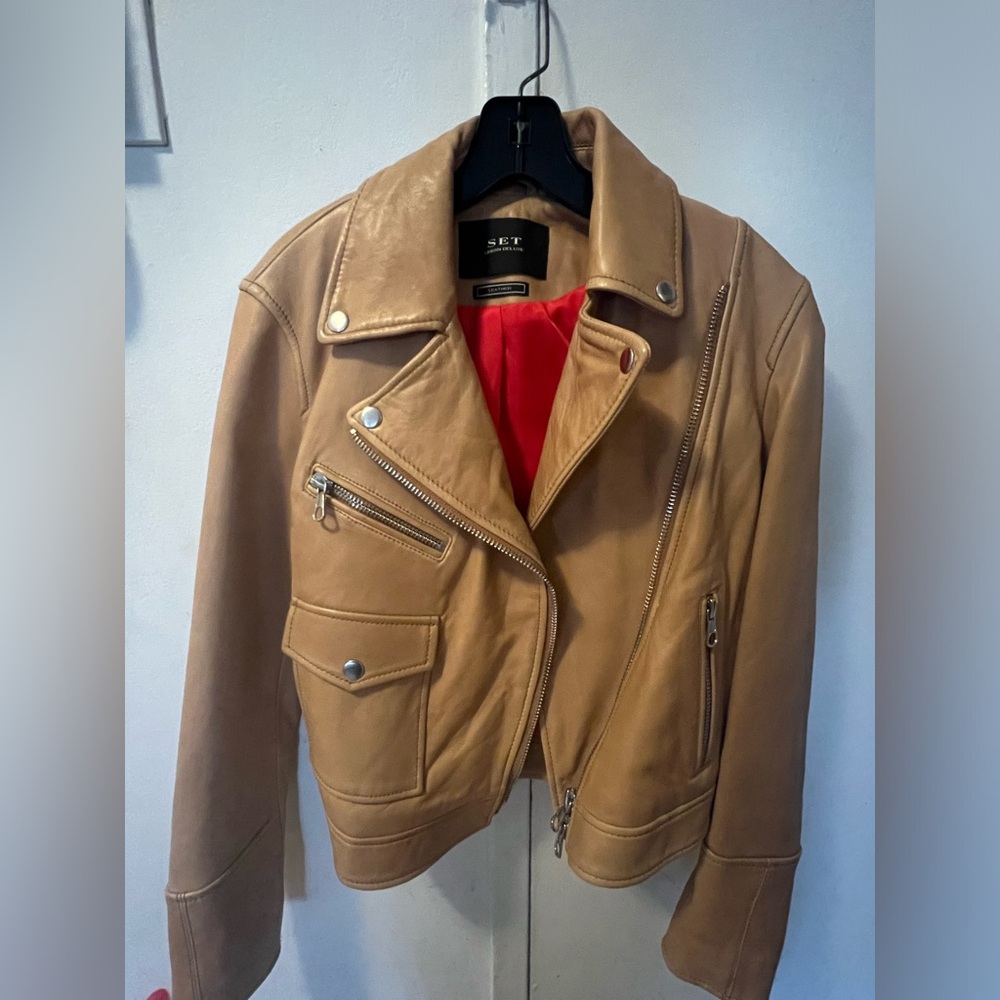 Buttery soft Toffee color Leather Jacket purchased at Harrods- perfect 4 spring